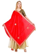 Way2Like Velvet Dupatta Gota Patti Work Embroidery Chunni Hijab Scarf Party Wrap