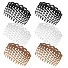 6 Pcs French Hair Side Combs, Women Hair Comb Accessories Set Plastic Twist D...