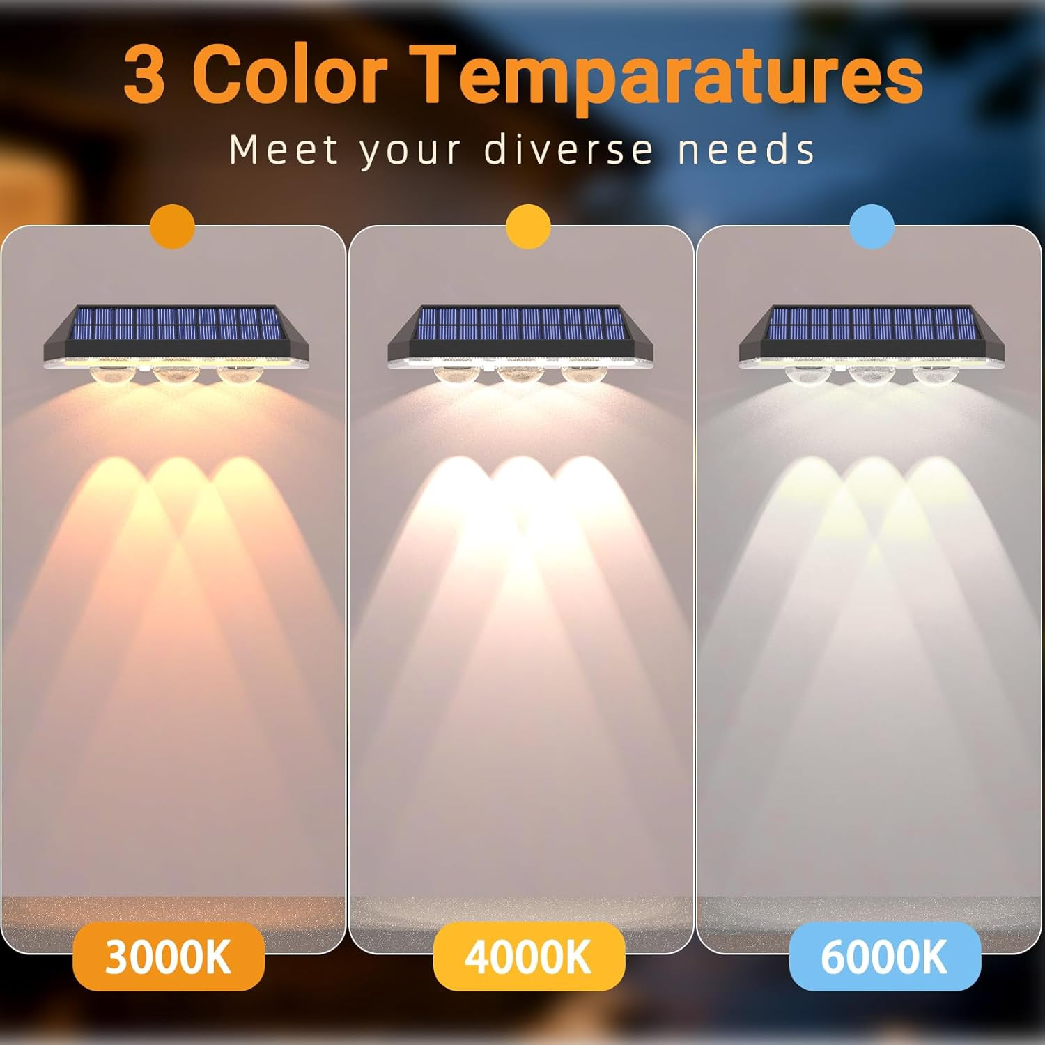 Lampada Parete Solare LED Esterno 3 Modalità IP65 Design Moderno - 4