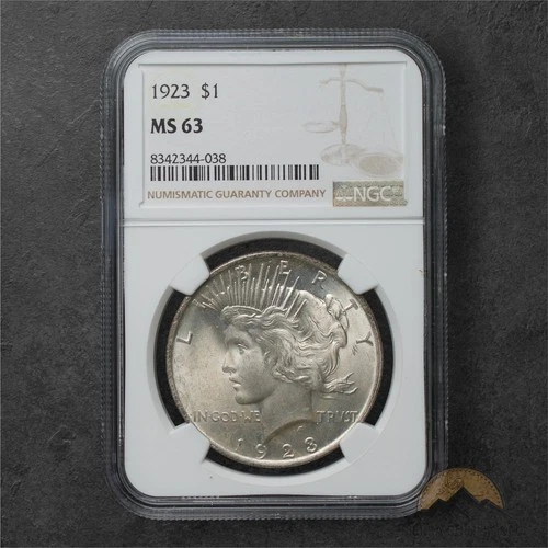 1923 Silver Peace Dollar $1 - NGC MS63 - Philadelphia