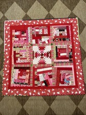 Gorgeous Red Baby Girl Quilt Handmade 47  X 47  