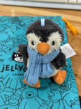 Jellycat Peanut Penguin Bag Charm Stuffed Plush Keychain Cute Collectible Gift