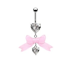 Surgical Steel Belly Button Ring Screw-On Hea...