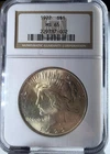 1922 Peace Dollar, Silver, NGC MS65