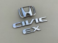 2001-2005 Honda Civic Ex Sedan Trunk Emblem Set Logo Badge Oem 