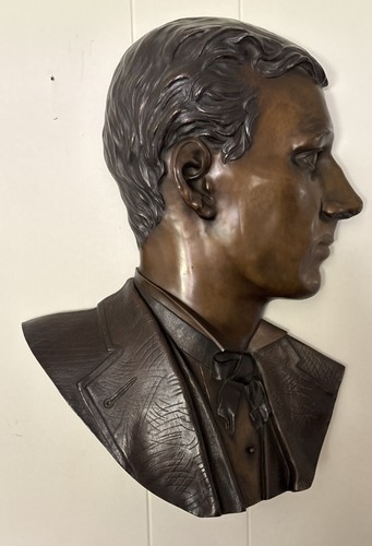 Antique E.A. Kretschman Bronze Relief Portrait Of A Gentleman