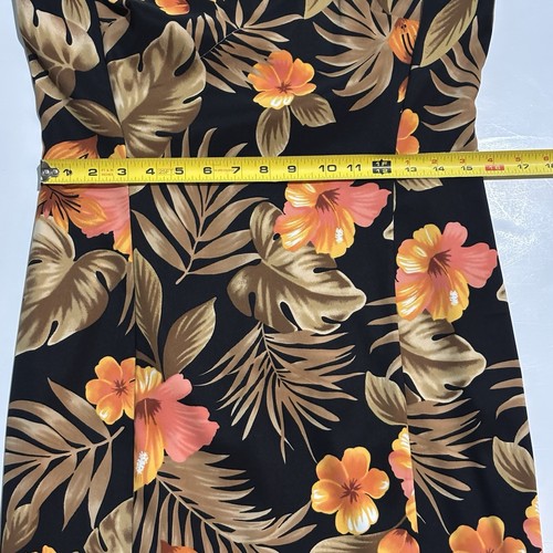 AB STUDIO Dress Sz 8 Black Sheath Floral Sleeveless Round Neck Zip Up - Picture 10 of 11