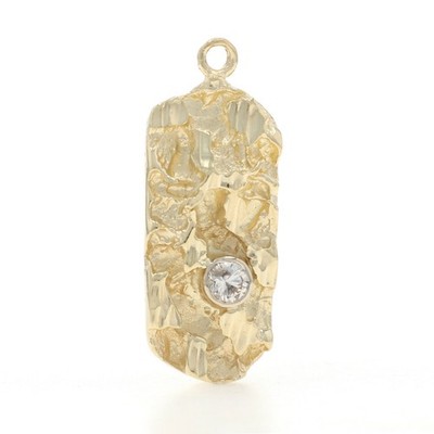 Gelbgold Diamant Solitär Anhänger - 14k runder Brillant 0,14ct