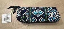 NWT Vera Bradley Ink Blue Cosmetic Bag Pencil Case Makeup Brush Tote NEW