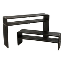 Lot de 2 Consoles en Bois "Teck" 130cm Noir