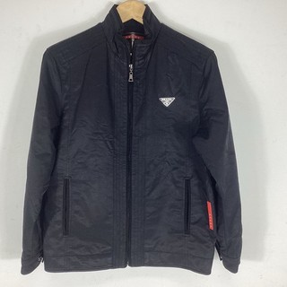 Prada Sport Black Zip Jacket Triangle Logo Made in Italy TE#8675