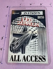 Led Zeppelin Commemorative, 1970 Tour All Access Backstage Pass, And Lanyard