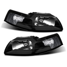Adcarlights Headlight Assembly Pair For 1999-2004 Ford Mustang V6 Gt Svt Cobra