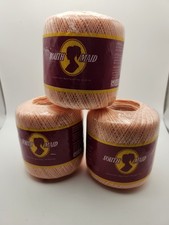 3 Count South Maid Size 10 Lt Peach Crochet Threads 350 yds each