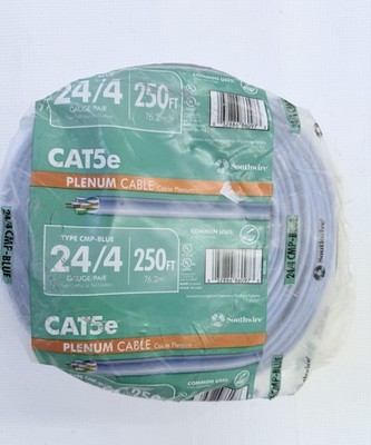 250-ft 24 CAT 5e 4 Plenum Blue Data Cable Coil