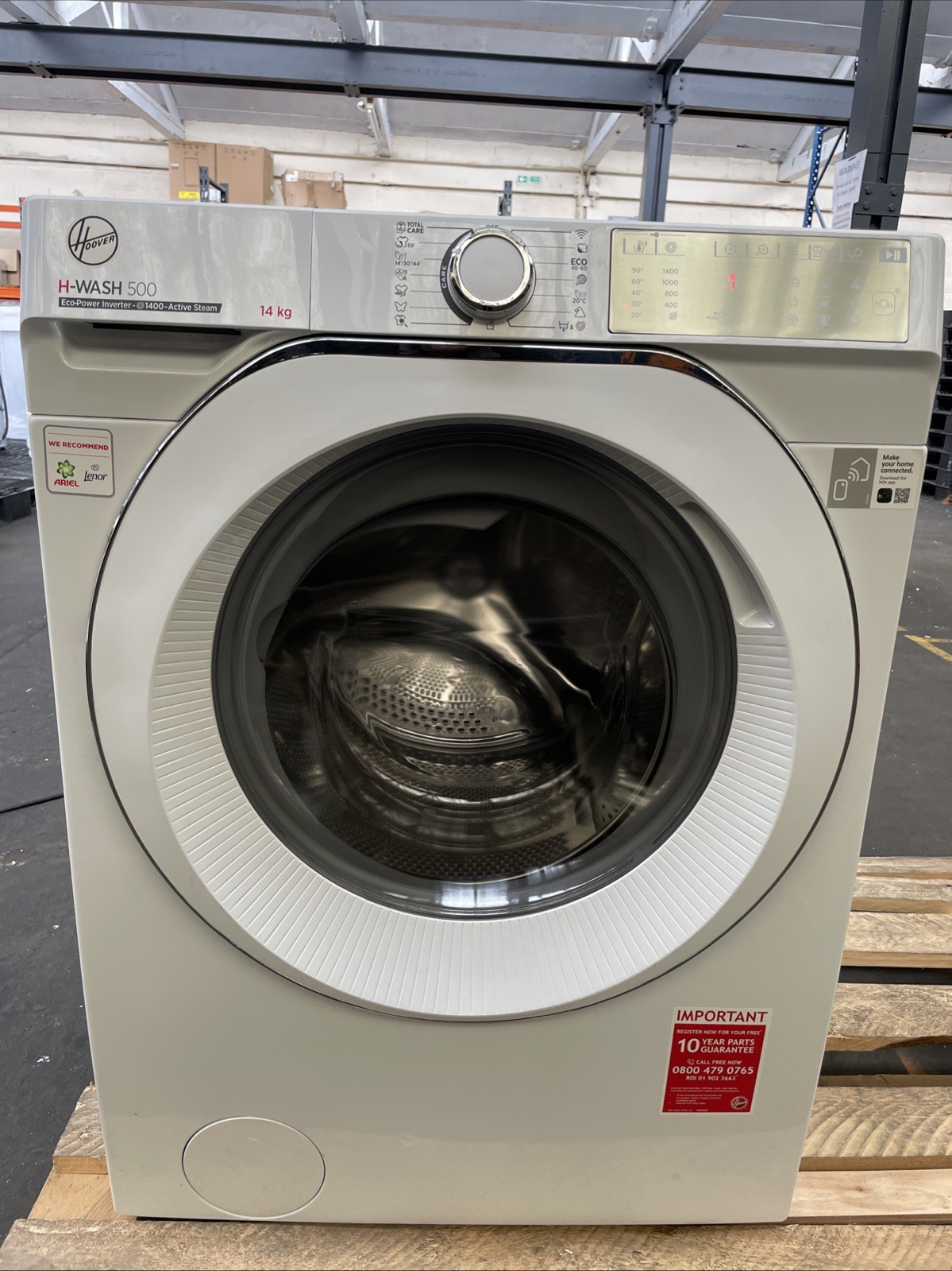 Hoover HWB414AMC 'Super Silent' Washing Machine 14kg Wash, 1400 Spin, LED, #2