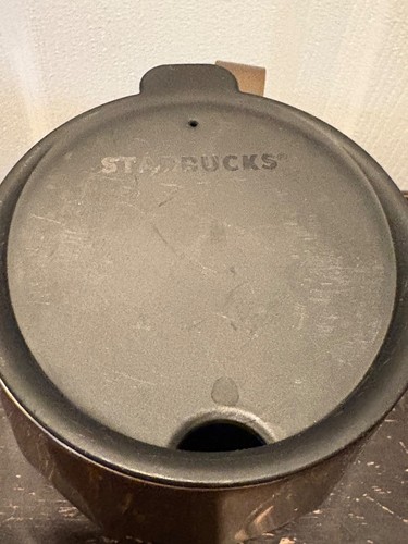 Tazza Starbucks 2014 geometrica rame bronzo acciaio inox con coperchio nero 14 oz - Foto 5 di 7