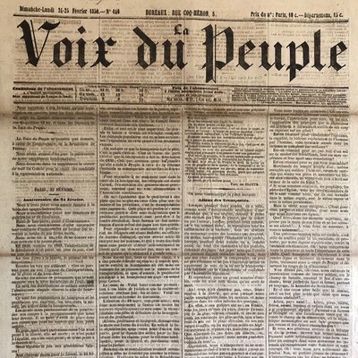 Zeitung DIE STIMME DES VOLKES 24.-25. Februar 1850 # Jahrestag Revolution 1848