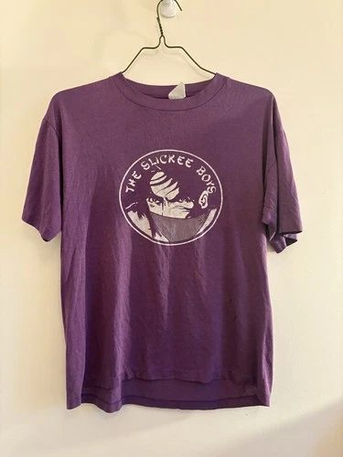 Rare Vintage Slickee Boys Band Tee Purple Original Tshi 1980s vintage concert t-shirt, vintage, size XL, single stitch, B+ condition