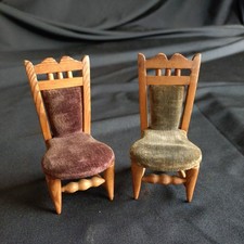 Vintage Dolls House Miniature German set of 2 chairs 