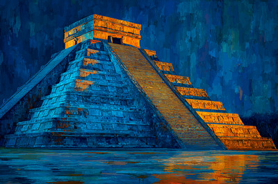 Chichen Itza Mexico 36x24 Giclée Art Print Ltd 1/25 Signed COA Rombley H9