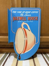 Maxwell House Coffee Flange Sign Kitchen Double Sided Vintage Style Wall Decor