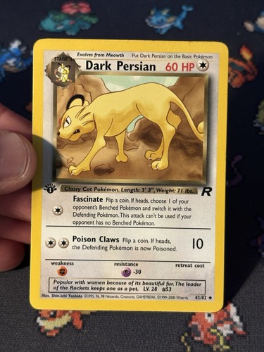 Pokémon Cards Dark Persian 42/82 Team Rocket FIRST EDITION - (NM-) - Picture 2 of 6