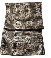 Leopard Print Scarf Sheer stripes Women animal feline accessory career office