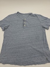 Express Henley Shirt Mens Medium Cotton Blue Tee. 37684