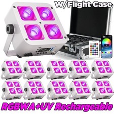 Rechargeable RGBWA UV 4LED Par Light DMX APP Party DJ Light Disco Stage Lighting