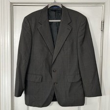 VTG Chaps Ralph Lauren Brown Blazer Men s 42R Window Pane Sport Coat 100 Wool