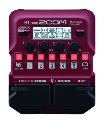 Zoom B1 FOUR Bass Multi-Effects Processor with 70+ Built-in Effects, Amp...