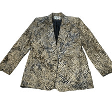 Vintage Bling Leopard Print Blazer, Animal Print Jacket, Small