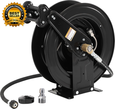 #ad High Pressure Washer Hose Reel for Water Air Oil 3 8quot; X 50 FT Steel Dual Arm $328.05