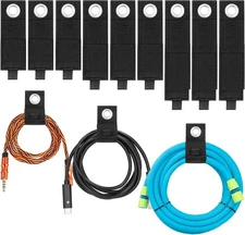 Heavy-Duty Storage Straps，Extension Cord Holder Organizer 9 Pack, Black 