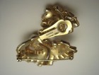 VINTAGE LISNER RETRO GOLDTONE RHINESTONE PIN + 1 EARRING FOR REPAIR/PARTS — photo 2