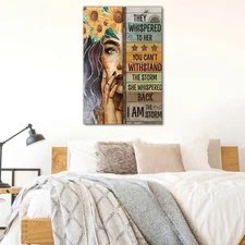 Framed Painting Sunflowers Print The Whispered To Her I Am The Storm Wall Art