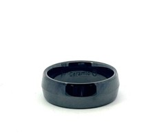 Schwarzer Keramik 8mm Kuppel Messerkante Bandring