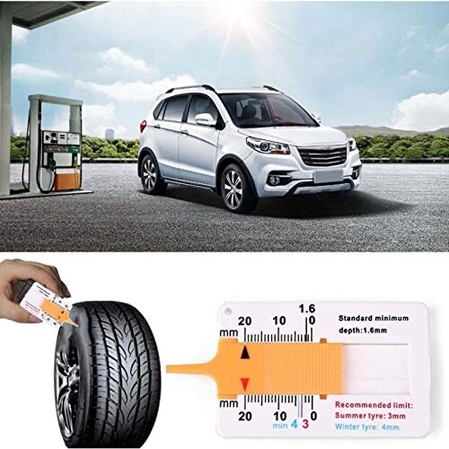 CAR TYRE DEPTH TREAD GAUGE VAN BIKE KEYRING SMALL POCKET SIZE MEASURING PORTABLE - Picture 6 of 7