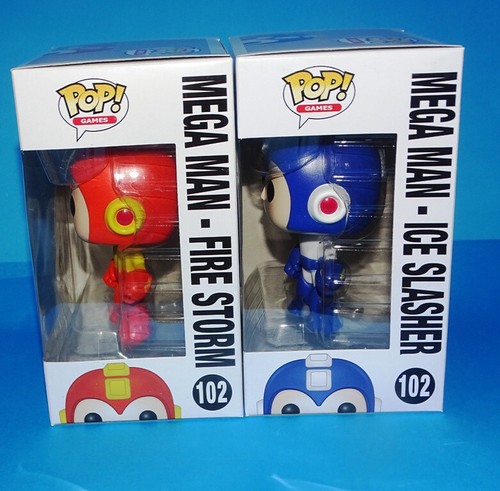 Pop! BUNDLE Mega Man #102 Fire storm + Ice Slasher set +Prot - Picture 2 of 6