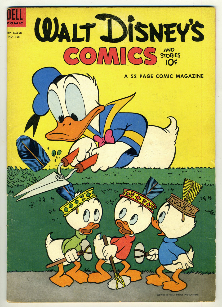 Dell Walt Disney Comics and Stories 168 1954 5.5 F- OW LT Barks Art-image