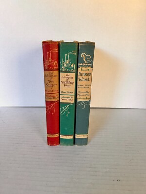 Mark Twain & Robert Louis Stevenson Vintage Lot of 3 Grosset & Dunlap