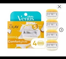 NEW Gillette Venus Comfortglide plus Olay Coconut Razor Blade Refills 4 Pack 4.75 per gallon