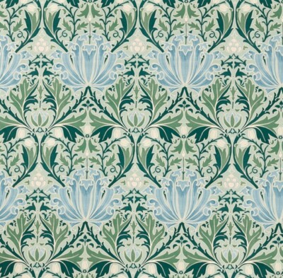 William Morris Curtain Fabric 'HELENA' 2.1 METRES MINERAL Linen Blend