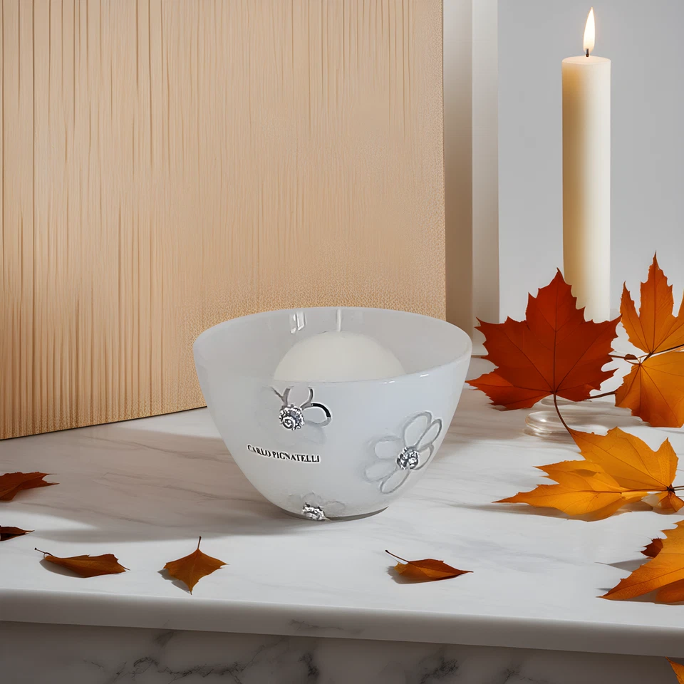 Vase Kelche Wein Blumen Glas Weiss Milch, Dekorationen Metall Strass, 2 Variante - Bild 2 von 4