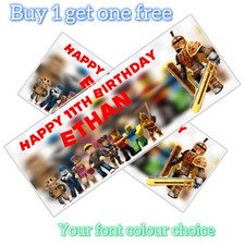 x2 Personalised Roblox Birthday Banner  Children Kids Party Decoration