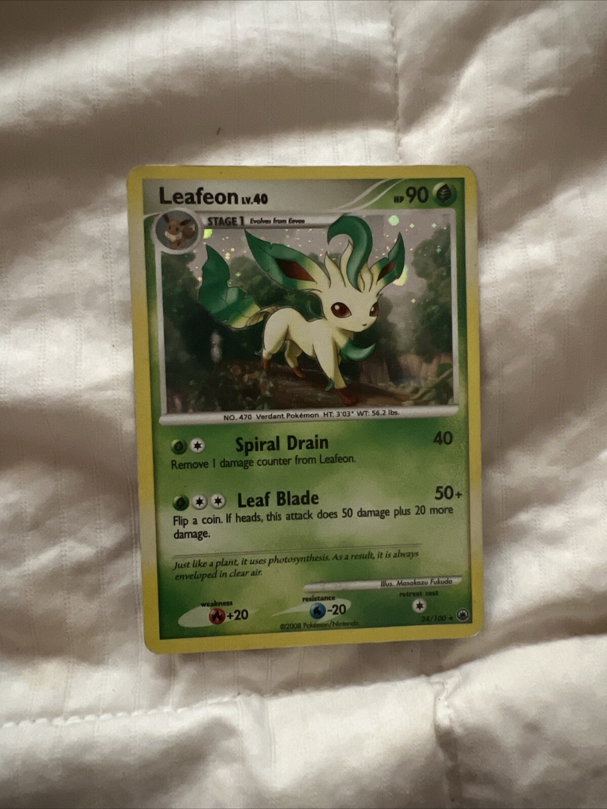 Leafeon 24/100 Platinum Reverse Holo Pokemon Majestic Dawn