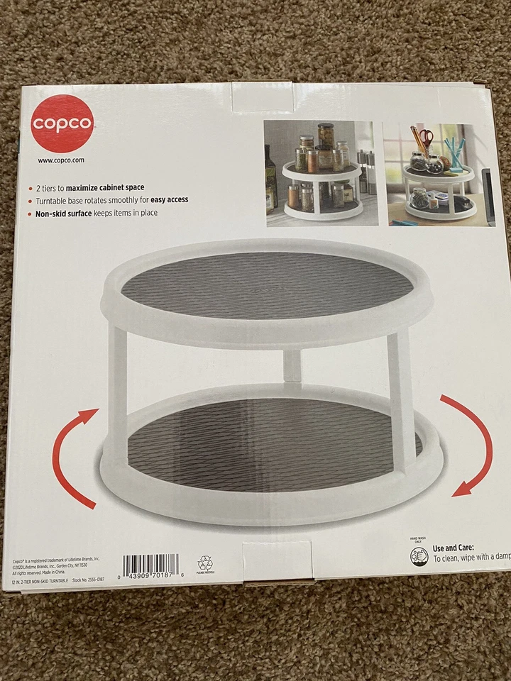 Copco Spice Rack 12” X 12” Double Decker Rotating Spices Holder Kitchenware BBQ - Image 2 of 3