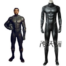 Movie Black Panther T'Challa Cosplay Costume Jumpsuits Bodysuit Set Mens Outfits