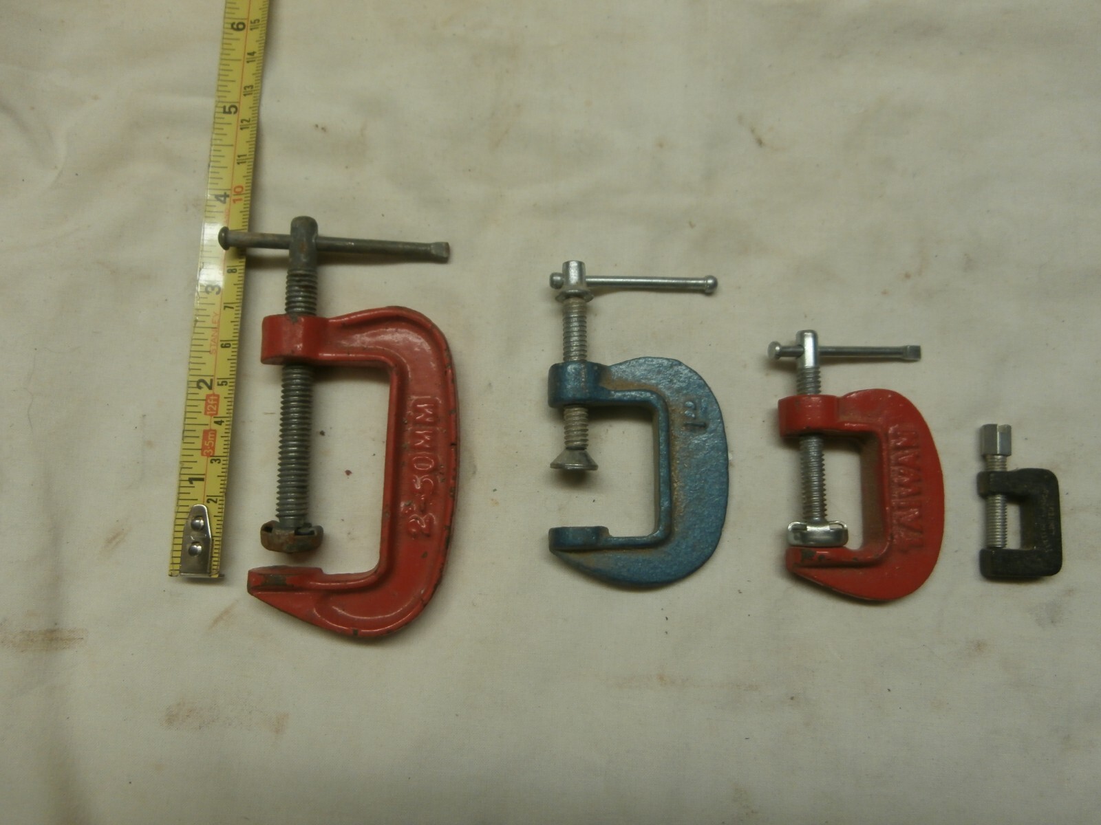 4 X SMALL G CLAMPS IN GOOD USEABLE CONDITION eBay